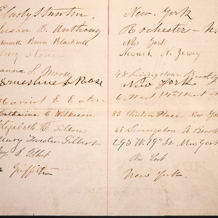 Signatures from Seneca Falls Declaration