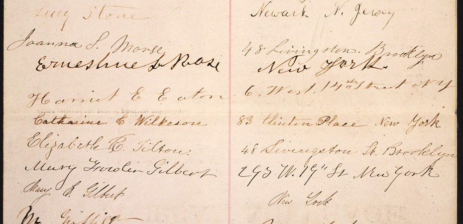 Signatures from Seneca Falls Declaration