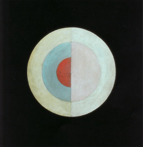 Concentric semicircles on a black background