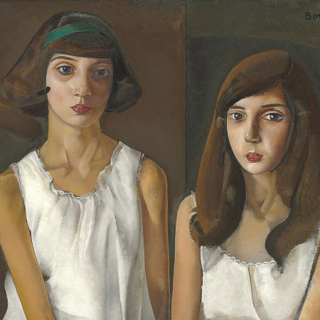 two teenage girls in white nightgowns